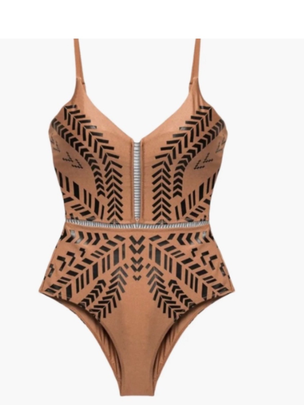 Biliblond Womens Kim Nude Black One Piece Bikini Swimsuit Size XL NWT